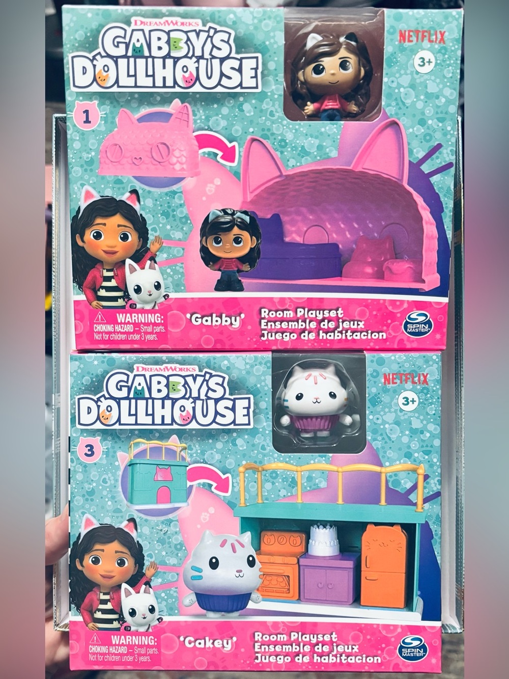 Pair of Gabby’s Dollhouse Play House Sets - Cakey & Gabby